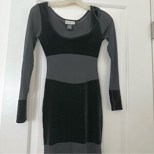 Bebe Sheer Panel & Velvet Black Maxi Dress! Perfect Holiday LBD! Size P